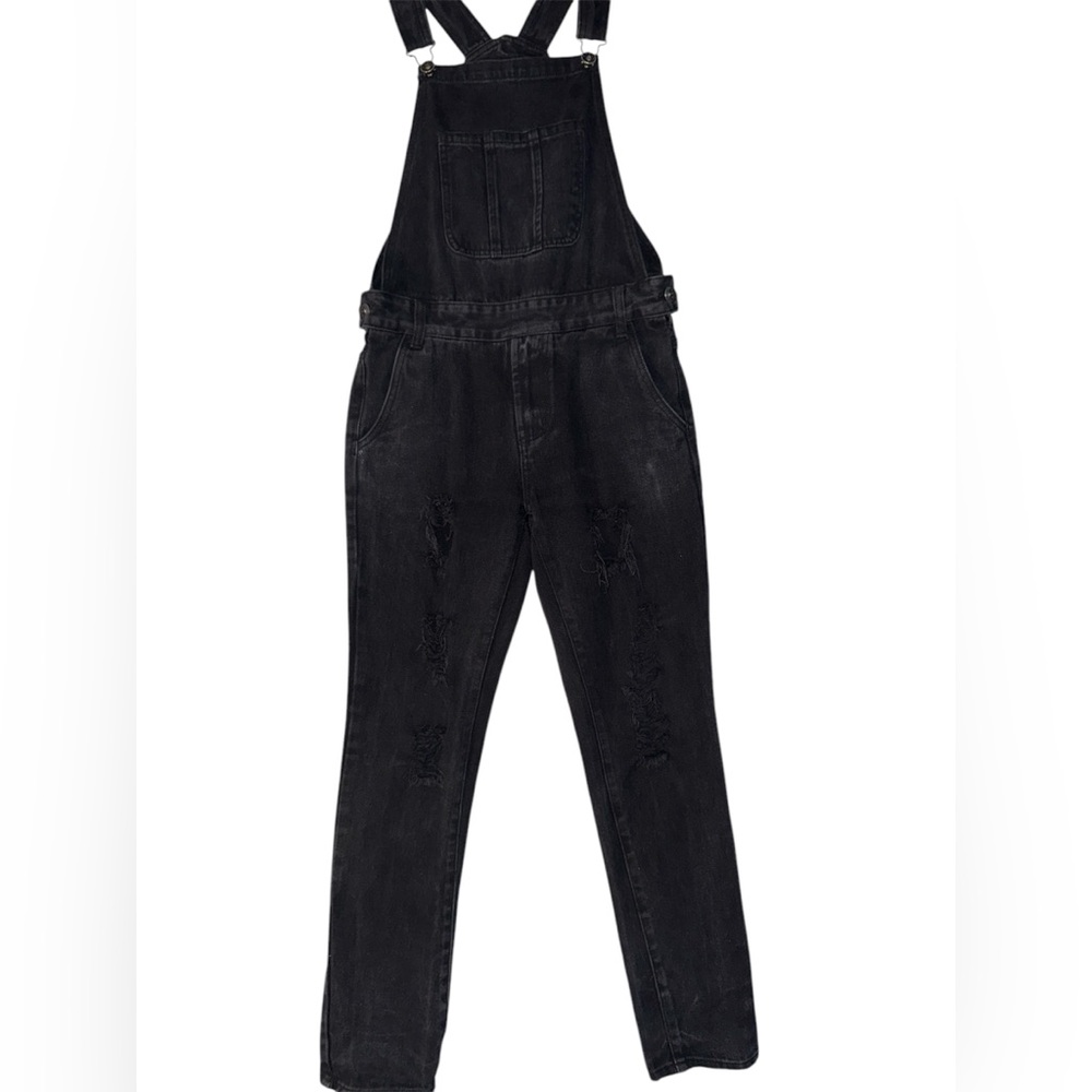 RUDE Black Denim Overalls